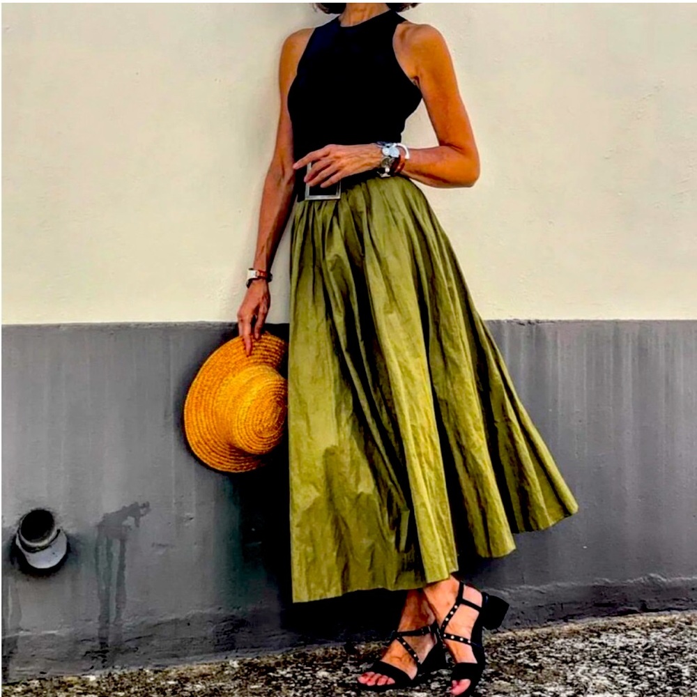 Olive Green Zara skirt ZW collection